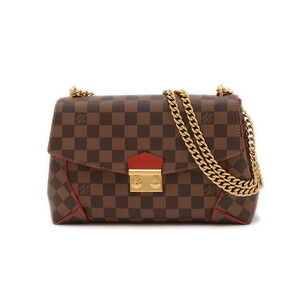 Louis Vuitton Damier Kaisa Clutch Chain Shoulder Bag Cerise Red